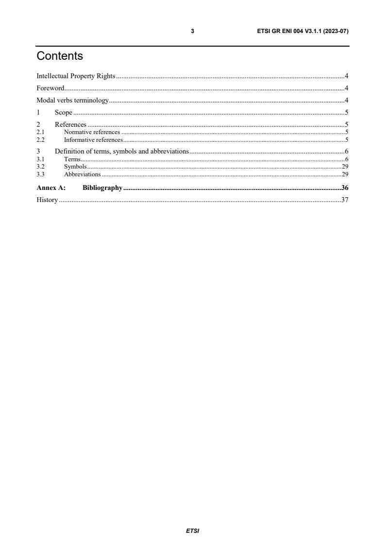 ETSI GR ENI 004 V3.1.1 (2023-07) - Experiential Networked Intelligence (ENI); Terminology