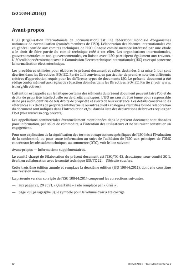 ISO 10844:2014 ISO 10844:2014 - Acoustique -- Spécification des surfaces d'essai pour le mesurage du bruit émis par les véhicules routiers et leurs pneumatiques - Page 4 preview