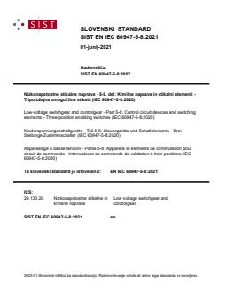 EN IEC 60947-5-8:2021 EN IEC 60947-5-8:2021 - BARVE - Page 1 preview