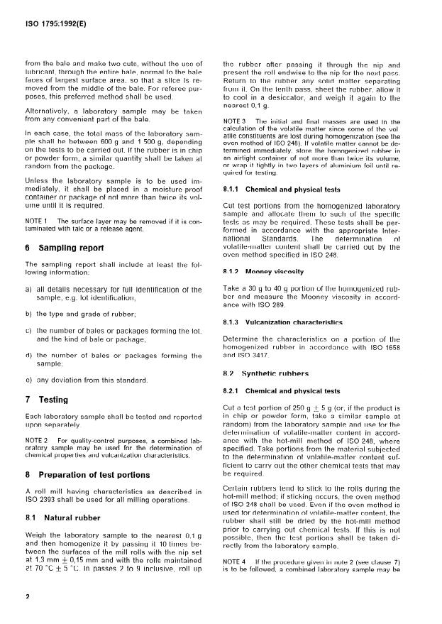 ISO 1795:1992 ISO 1795:1992 - Rubber, raw, natural and synthetic -- Sampling and further preparative procedures - Page 4 preview