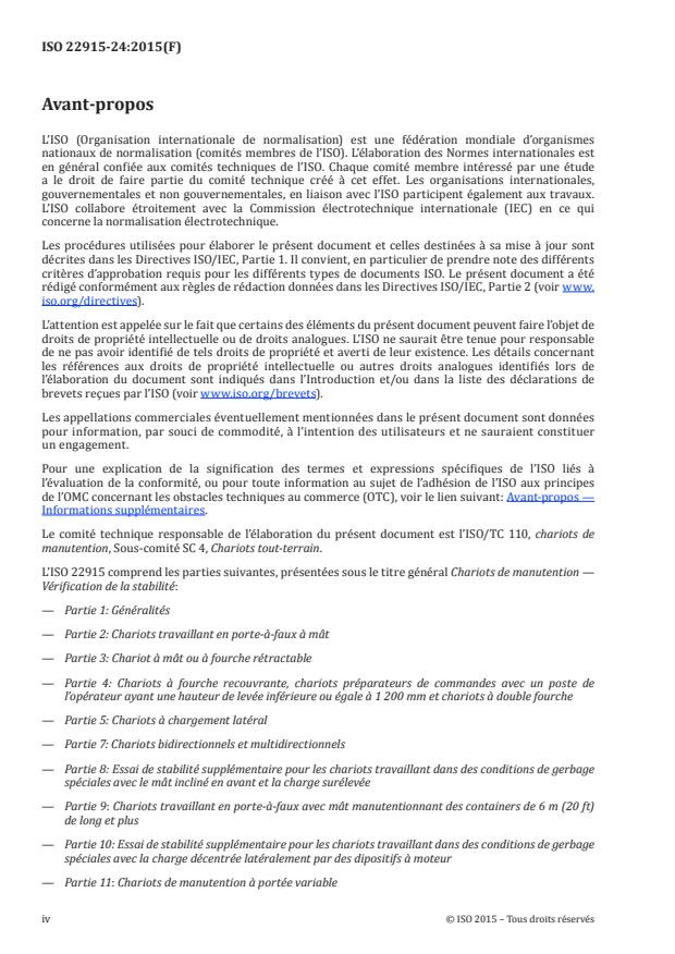 ISO 22915-24:2015 ISO 22915-24:2015 - Chariots de manutention -- Vérification de la stabilité - Page 4 preview