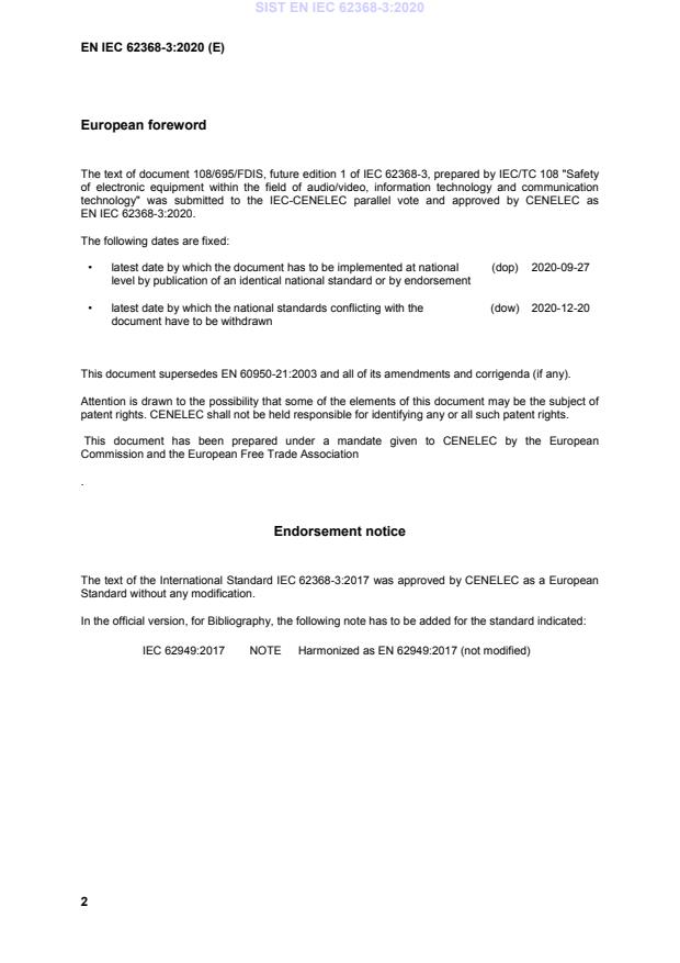SIST EN IEC 62368-3:2020 SIST EN IEC 62368-3:2020 - Page 4 preview