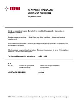 oSIST prEN 13288:2022 - BARVE - Page 1 preview