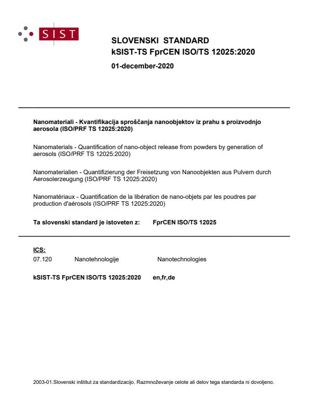 kTS FprCEN ISO/TS 12025:2020