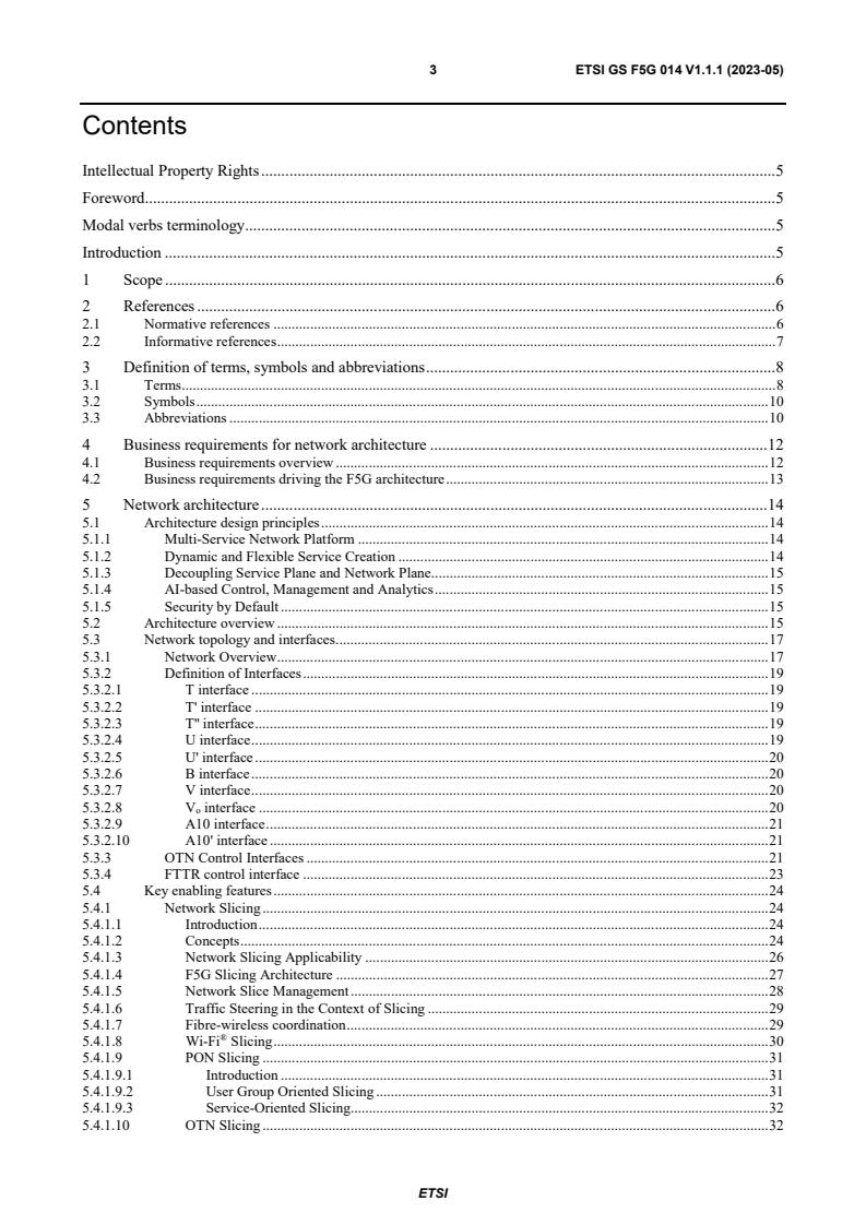 ETSI GS F5G 014 V1.1.1 (2023-05) - Fifth Generation Fixed Network (F5G); F5G Network Architecture Release 2