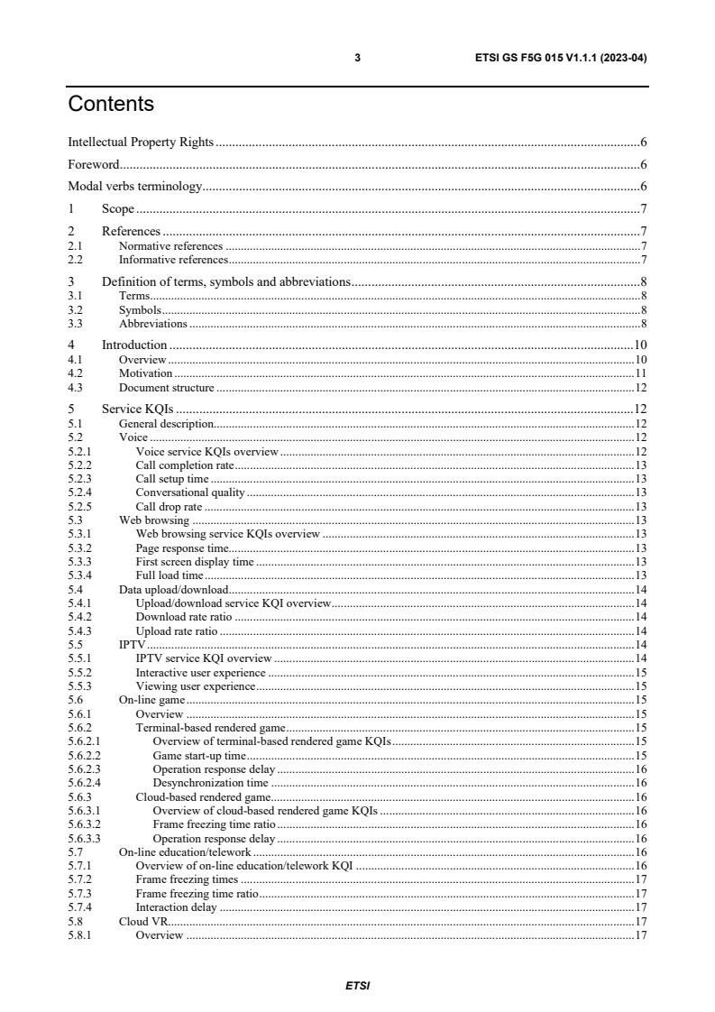 ETSI GS F5G 015 V1.1.1 (2023-04) - Fifth Generation Fixed Network (F5G); F5G Residential Services Quality Evaluation and Classification Release 2