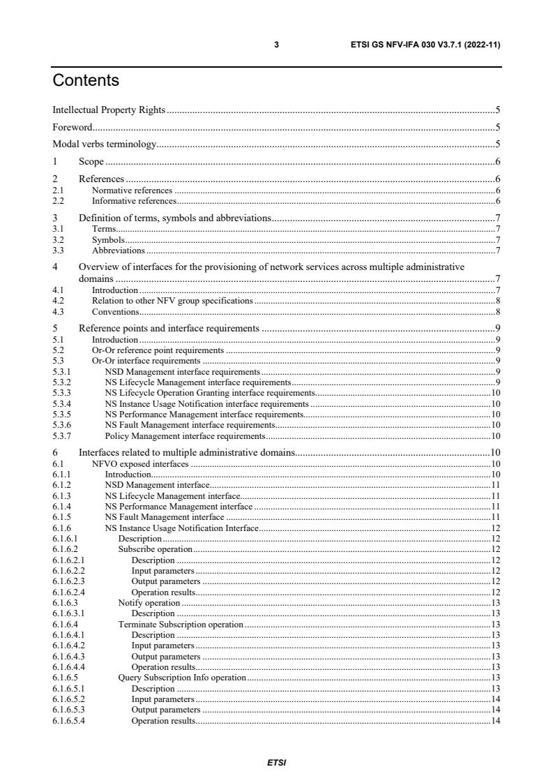 ETSI GS NFV-IFA 030 V3.7.1 (2022-11) - Network Functions Virtualisation (NFV) Release 3; Management and Orchestration; Multiple Administrative Domain Aspect Interfaces Specification