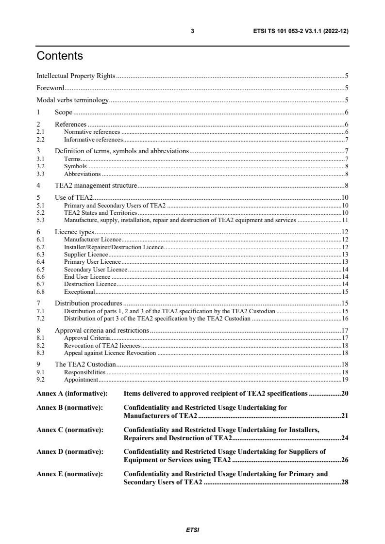 ETSI TS 101 053-2 V3.1.1 (2022-12) - Rules for the management of the TETRA standard encryption algorithms; Part 2: TEA2