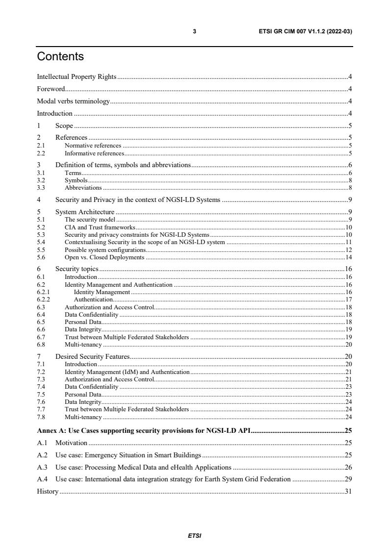 ETSI GR CIM 007 V1.1.2 (2022-03) - Context Information Management (CIM); Security and Privacy