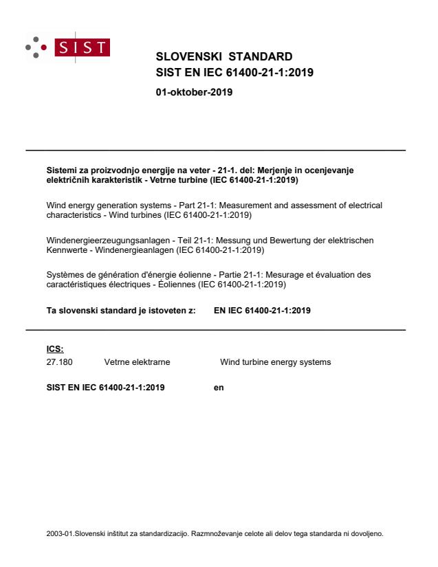 EN IEC 61400-21-1:2019 - BARVE