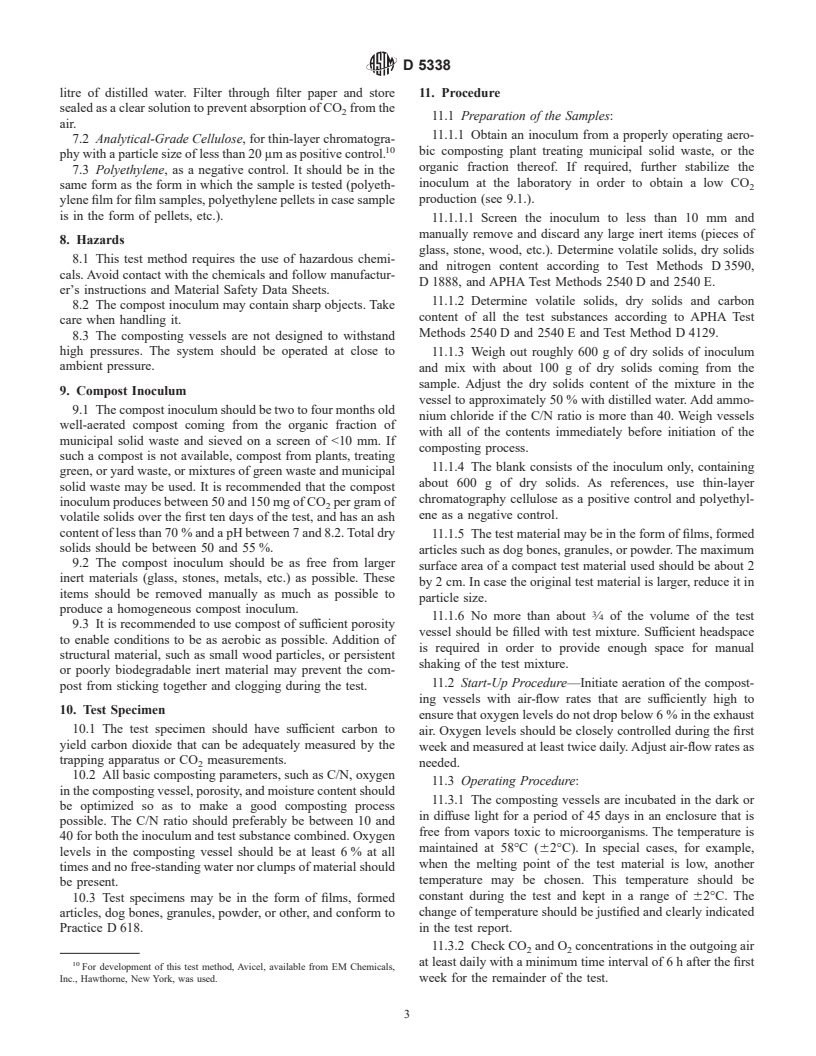 ASTM D5338-98e1 - Standard Test Method for Determining Aerobic Biodegradation of Plastic Materials Under Controlled Composting Conditions