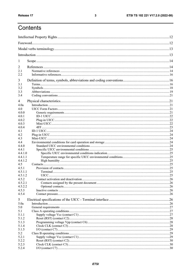 ETSI TS 102 221 V17.2.0 (2022-08) - Smart Cards; UICC-Terminal ...