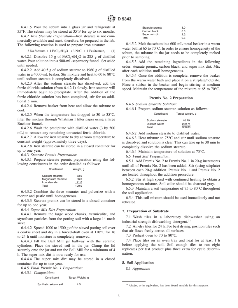 ASTM D5343-97 - Standard Guide for Evaluating Cleaning Performance of Ceramic Tile Cleaners