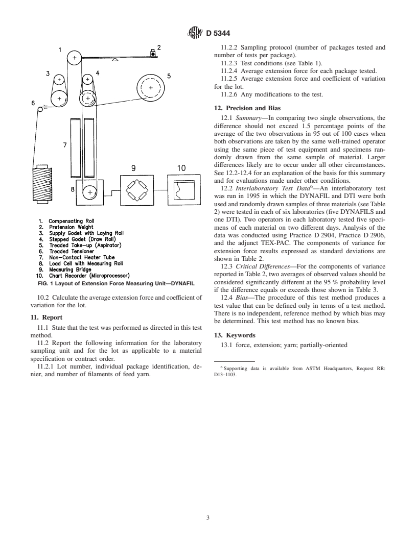 ASTM D5344-99 - Standard Test Method for Extension Force of Partially Oriented Yarn