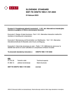 CEN/TS 1993-1-101:2022 TS CEN/TS 1993-1-101:2023 - Page 1 preview