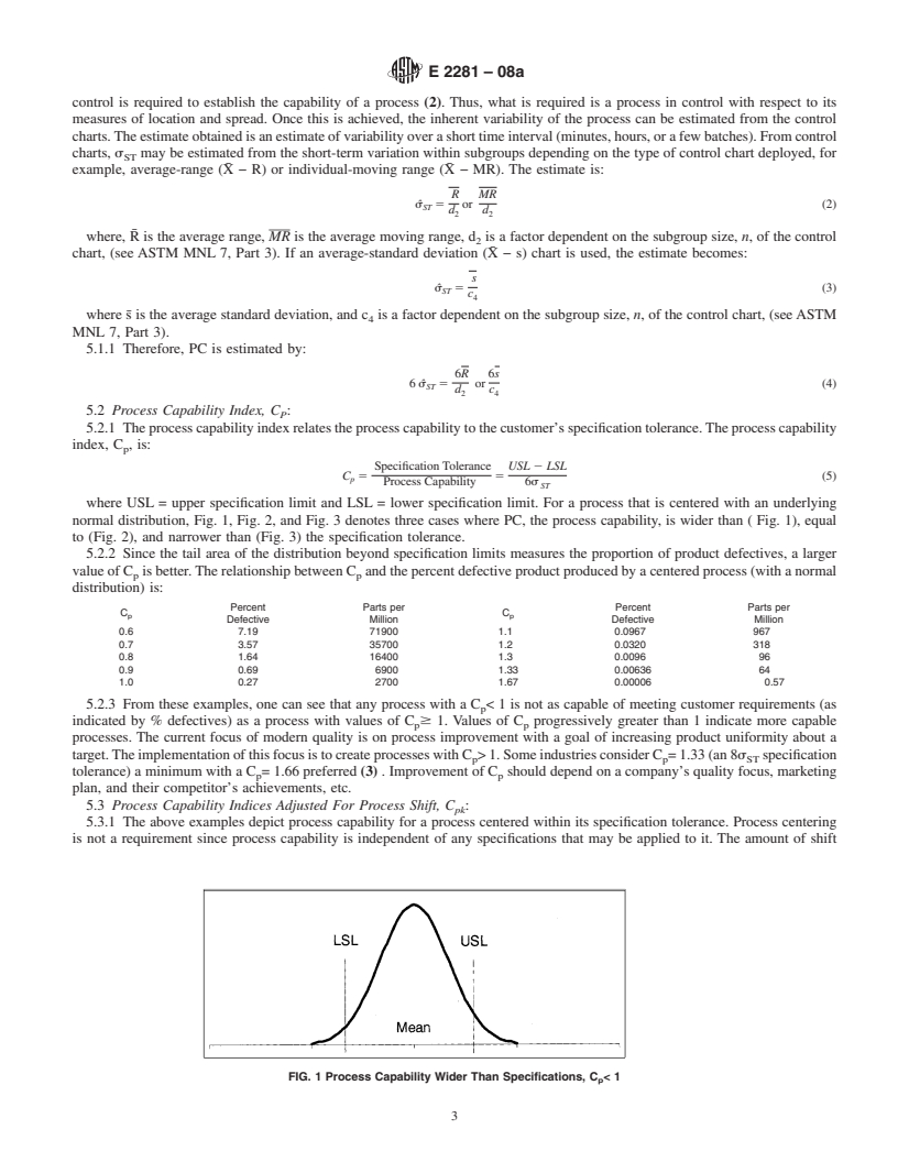 REDLINE ASTM E2281-08a - Standard Practice for Process and Measurement Capability Indices