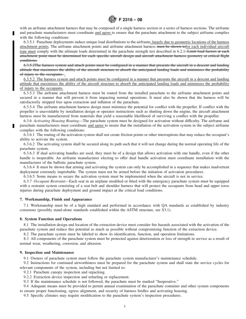 REDLINE ASTM F2316-08 - Standard Specification for Airframe Emergency Parachutes for Light Sport Aircraft