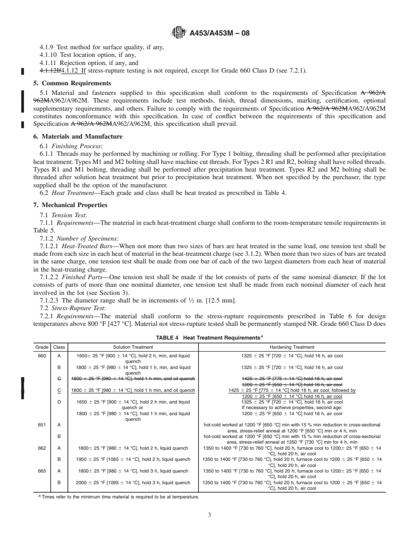 REDLINE ASTM A453/A453M-08 - Standard Specification for  High-Temperature Bolting Materials, with Expansion Coefficients Comparable to Austenitic Stainless Steels