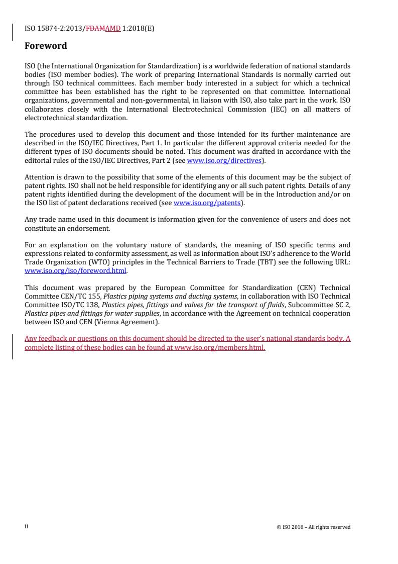 ISO 15874-2:2013/Amd 1:2018 REDLINE ISO 15874-2:2013/Amd 1:2018 - Plastics piping systems for hot and cold water installations — Polypropylene (PP) — Part 2: Pipes — Amendment 1
Released:6/25/2018 - Page 2 preview