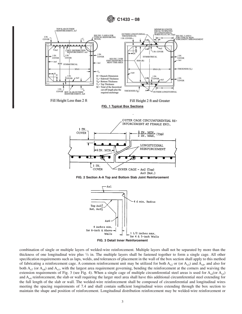 REDLINE ASTM C1433-08 - Standard Specification for Precast Reinforced Concrete Monolithic Box Sections for Culverts, Storm Drains, and Sewers