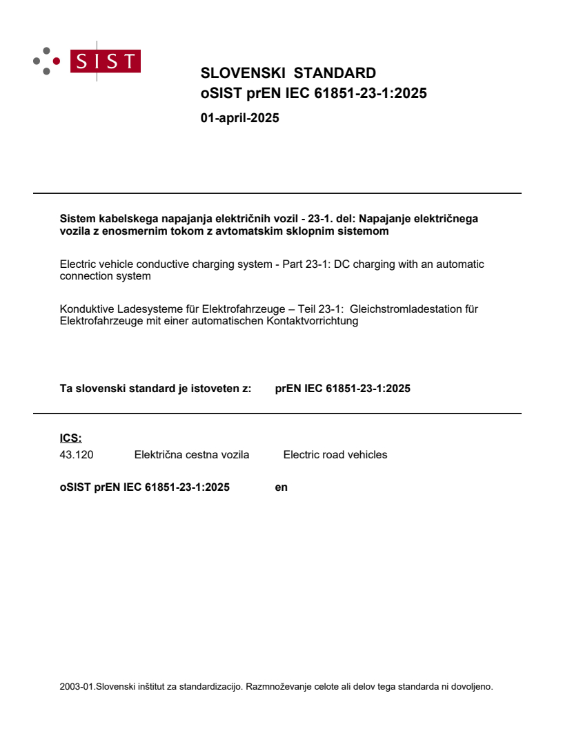 prEN IEC 61851-23-1:2025 - BARVE