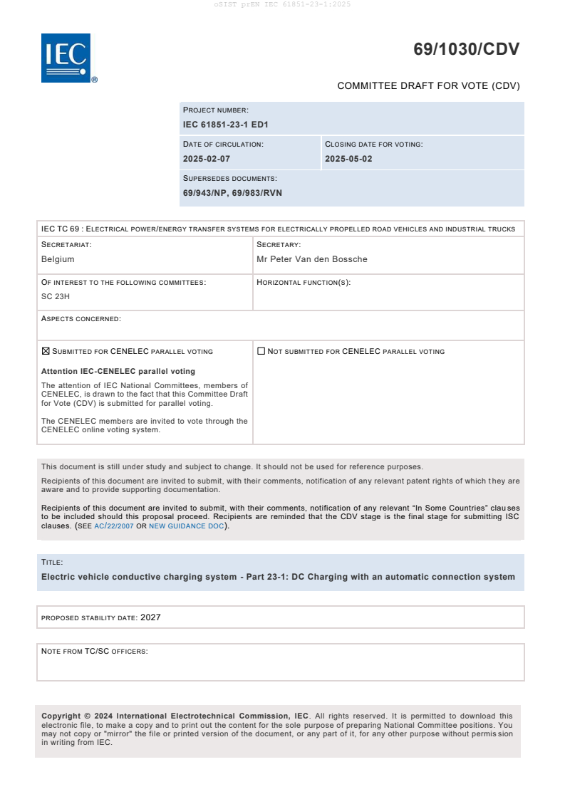 prEN IEC 61851-23-1:2025 - BARVE