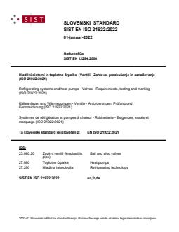 EN ISO 21922:2022 - Page 1 preview