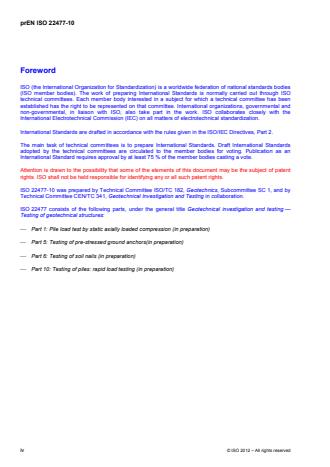 ISO 22477-10:2016 ISO 22477-10:2016 - Geotechnical investigation and testing -- Testing of geotechnical structures - Page 4 preview