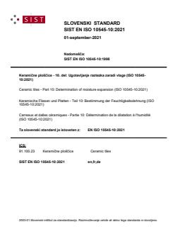 SIST EN ISO 10545-10:2021 SIST EN ISO 10545-10:2021 - Page 1 preview