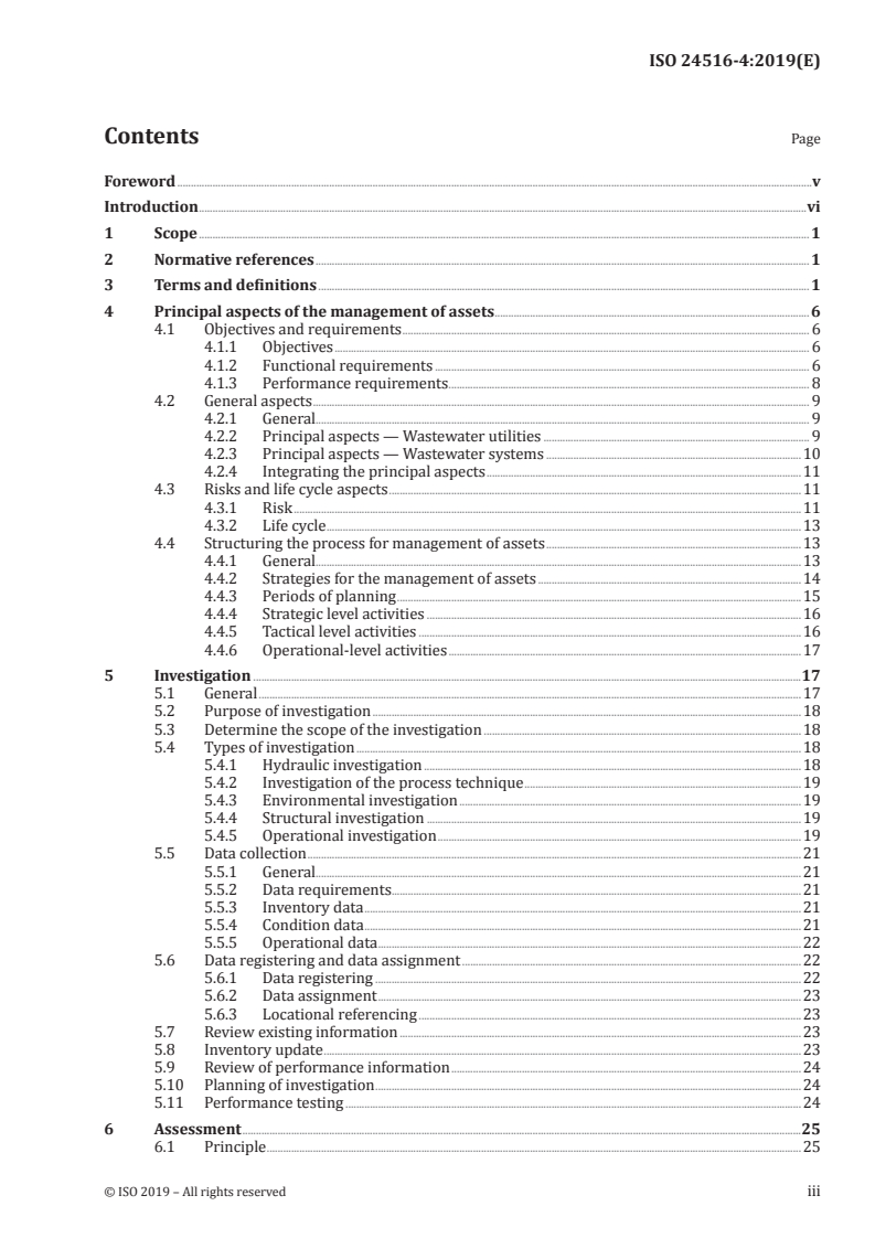 ISO 24516-4:2019 - Guidelines for the management of assets of water supply and wastewater systems — Part 4: Wastewater treatment plants, sludge treatment facilities, pumping stations, retention and detention facilities
Released:4/24/2019