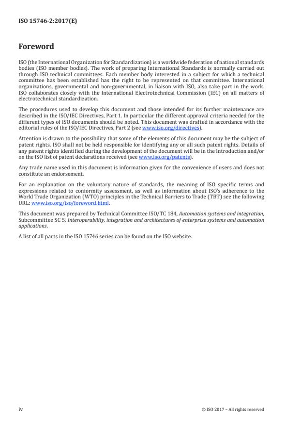 ISO 15746-2:2017 ISO 15746-2:2017 - Automation systems and integration -- Integration of advanced process control and optimization capabilities for manufacturing systems - Page 4 preview