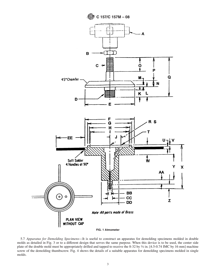 REDLINE ASTM C157/C157M-08 - Standard Test Method for Length Change of Hardened Hydraulic-Cement Mortar and Concrete