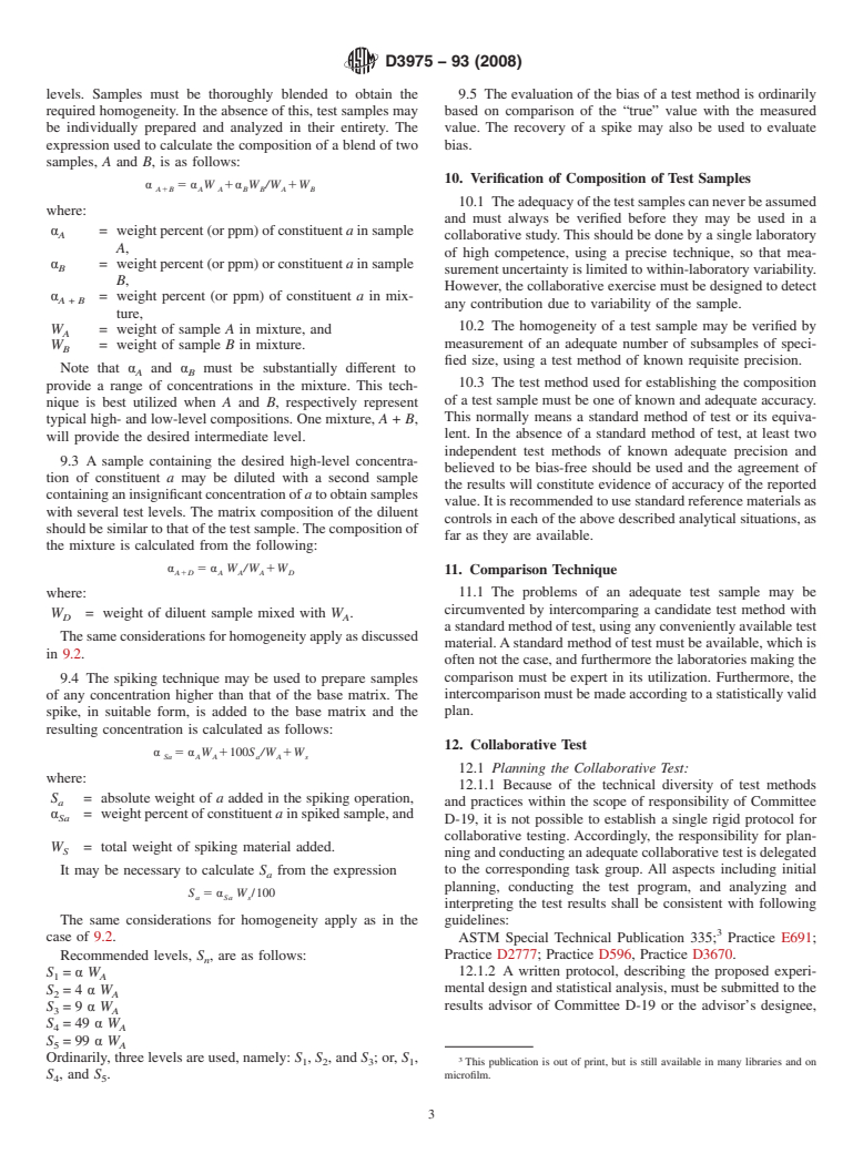 ASTM D3975-93(2008) - Standard Practice for  Development and Use (Preparation) of Samples for Collaborative Testing of Methods for Analysis of Sediments