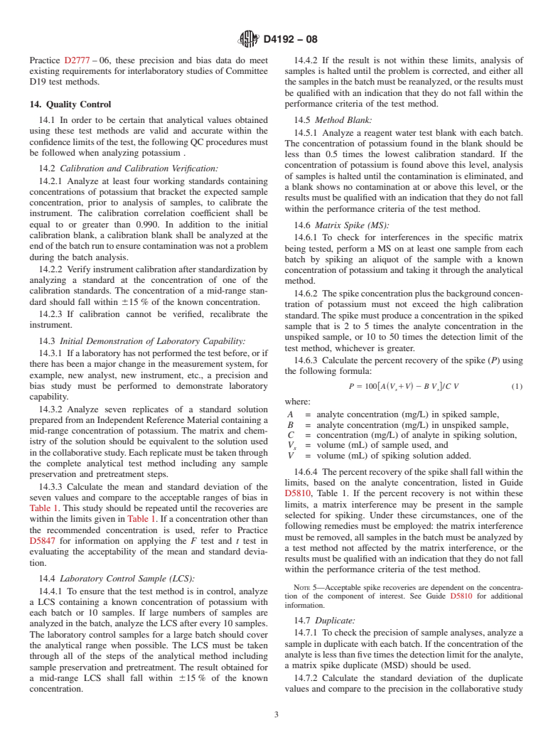 ASTM D4192-08 - Standard Test Method for Potassium in Water by Atomic Absorption Spectrophotometry