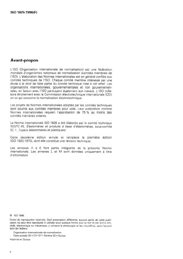 ISO 1825:1996 ISO 1825:1996 - Tuyaux et flexibles en caoutchouc pour le ravitaillement carburant et la vidange des avions au sol -- Spécifications - Page 2 preview