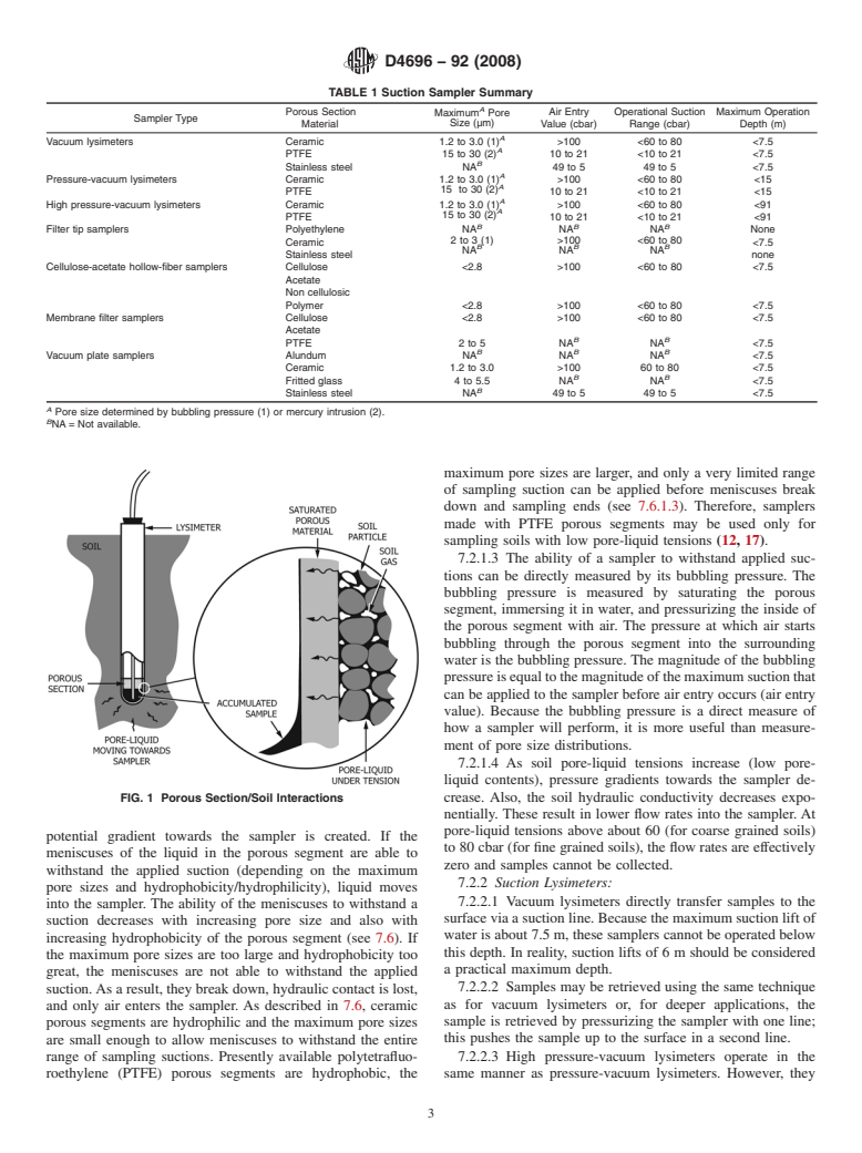 ASTM D4696-92(2008) - Standard Guide for Pore-Liquid Sampling from the Vadose Zone (Withdrawn 2017)