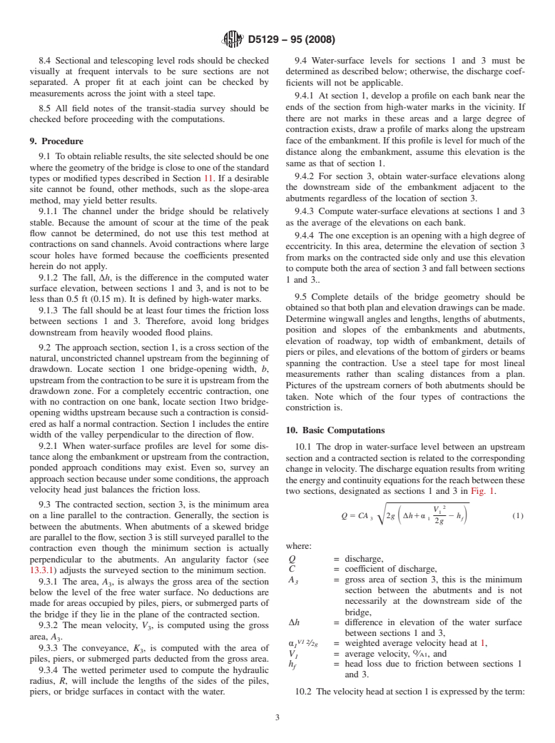 ASTM D5129-95(2008) - Standard Test Method for Open Channel Flow Measurement of Water Indirectly by Using Width Contractions