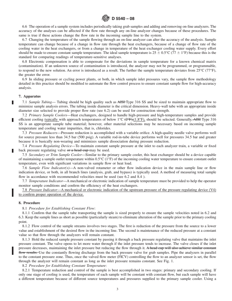 REDLINE ASTM D5540-08 - Standard Practice for Flow Control and Temperature Control for On-Line Water Sampling and Analysis