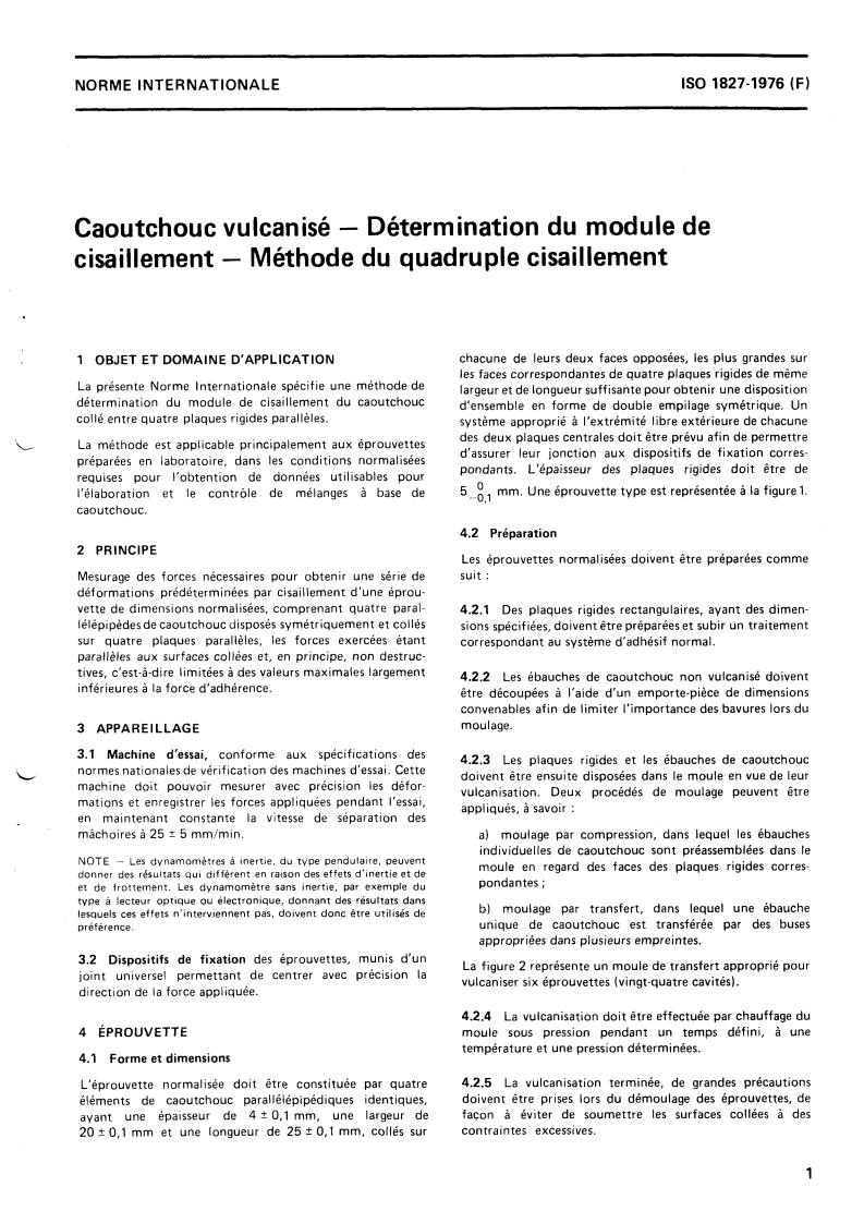ISO 1827:1976 - Rubber, vulcanized — Determination of modulus in shear — Quadruple shear method
Released:4/1/1976