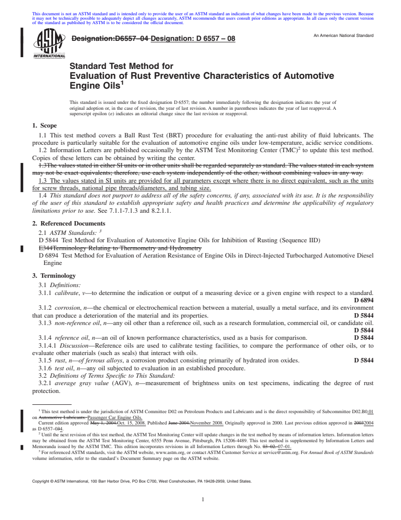 REDLINE ASTM D6557-08 - Standard Test Method for Evaluation of Rust Preventive Characteristics of Automotive Engine Oils