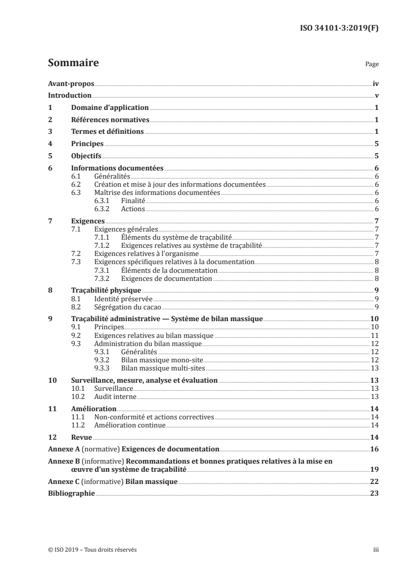 ISO 34101-3:2019 - Cacao durable et traçable — Partie 3: Exigences de traçabilité
Released:5/6/2019