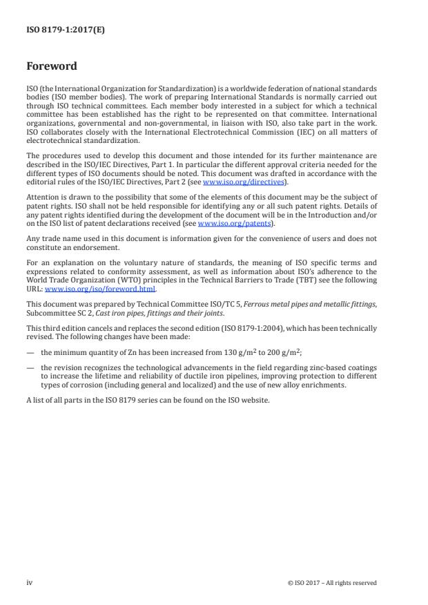 ISO 8179-1:2017 ISO 8179-1:2017 - Ductile iron pipes, fittings, accessories and their joints -- External zinc-based coating - Page 4 preview