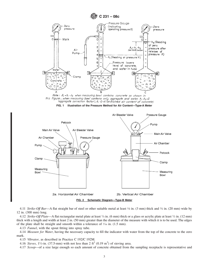 REDLINE ASTM C231-08c - Standard Test Method for  Air Content of Freshly Mixed Concrete by the Pressure Method