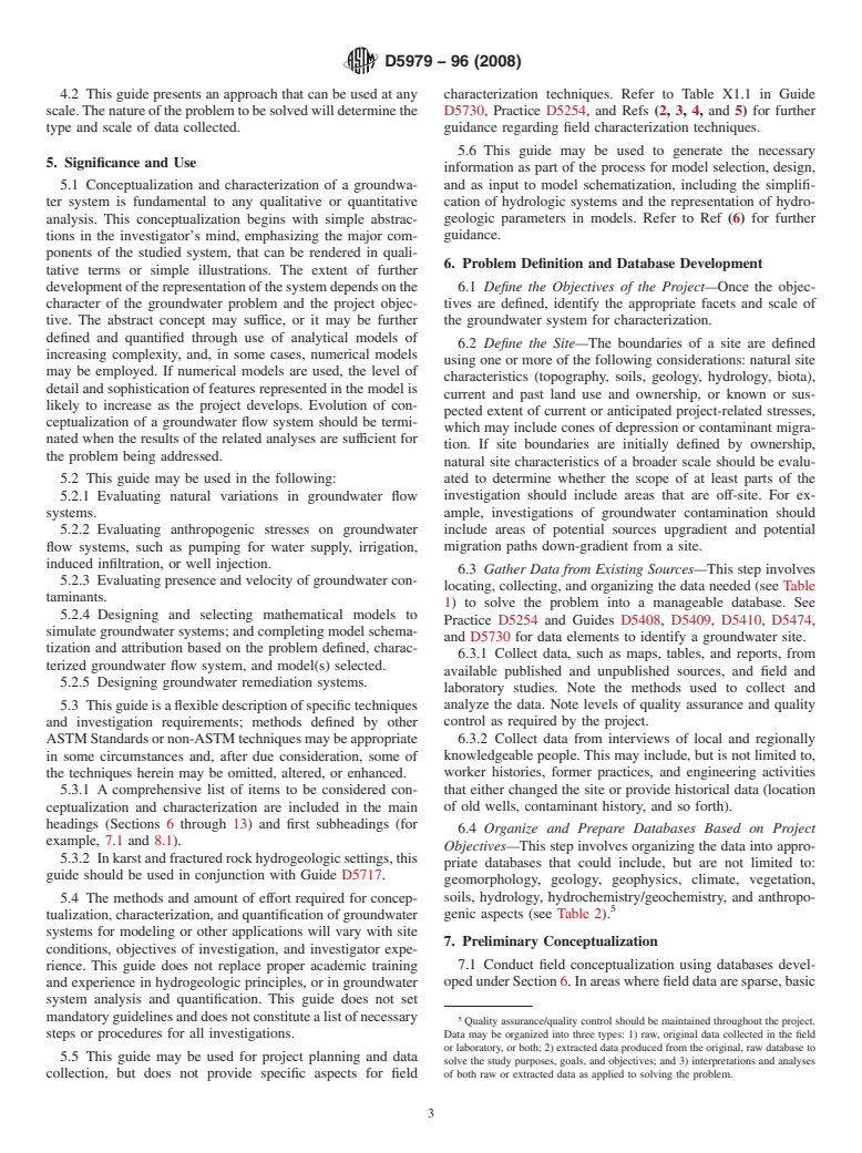 ASTM D5979-96(2008) - Standard Guide for Conceptualization and Characterization of Groundwater Systems