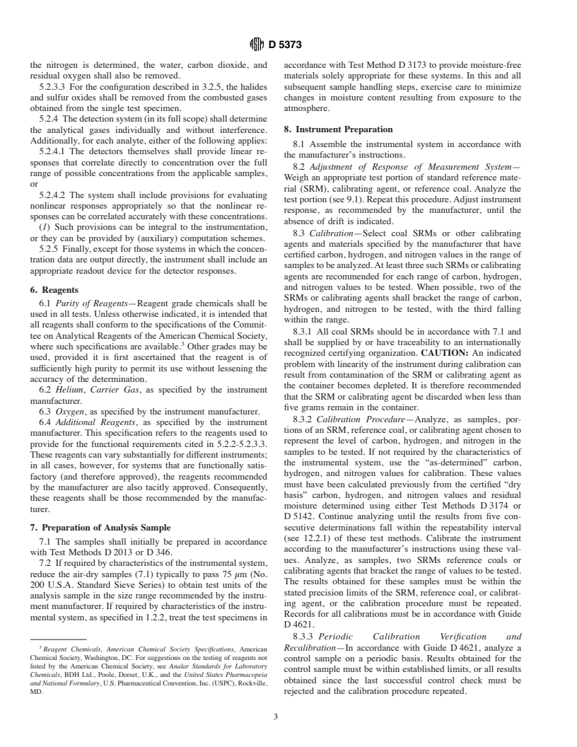 ASTM D5373-93(1997) - Standard Test Methods for Instrumental Determination of Carbon, Hydrogen, and Nitrogen in Laboratory Samples of Coal and Coke