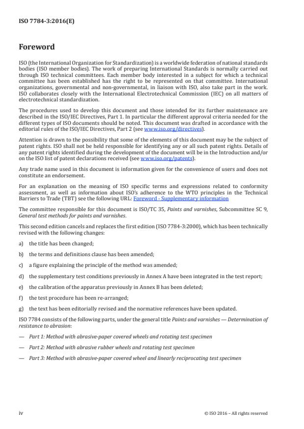 ISO 7784-3:2016 ISO 7784-3:2016 - Paints and varnishes -- Determination of resistance to abrasion - Page 4 preview