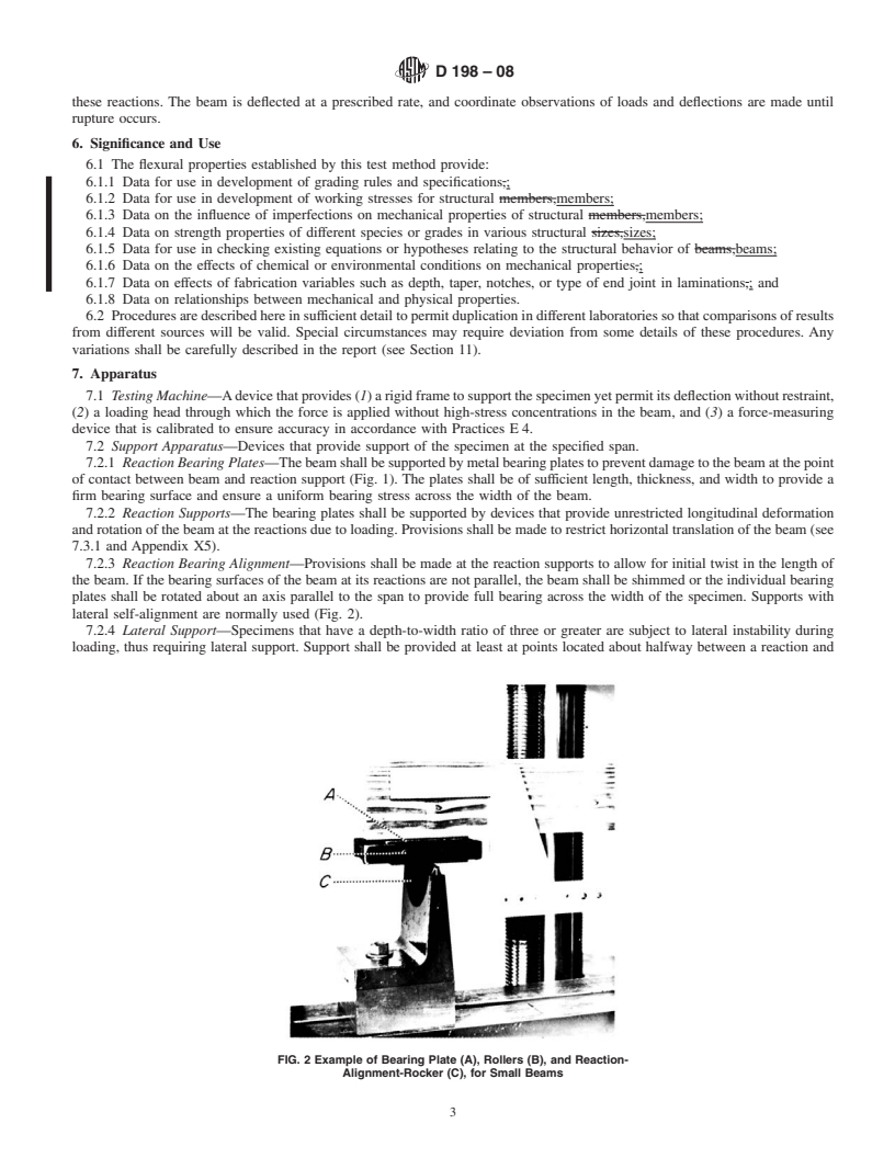 REDLINE ASTM D198-08 - Standard Test Methods of Static Tests of Lumber in Structural Sizes