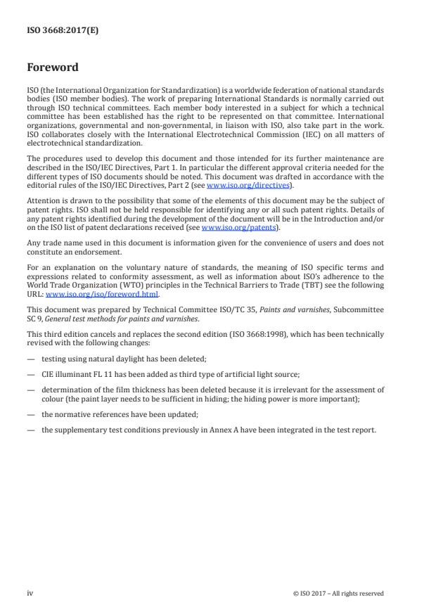 ISO 3668:2017 ISO 3668:2017 - Paints and varnishes -- Visual comparison of colour of paints - Page 4 preview