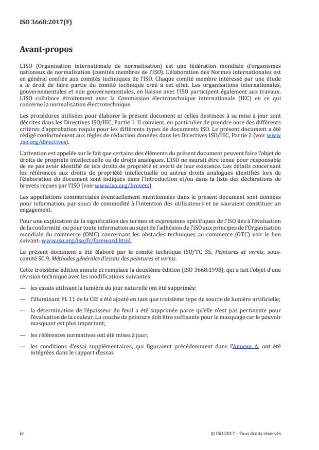 ISO 3668:2017 ISO 3668:2017 - Peintures et vernis -- Comparaison visuelle de la couleur des peintures - Page 4 preview