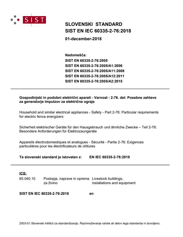 EN IEC 60335-2-76:2018 - BARVE